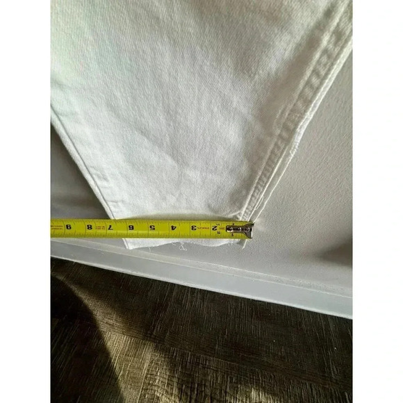 Zara Slim Flare Womens Distressed Knee Denim Jeans White Sz 4 - Picture 13 of 13